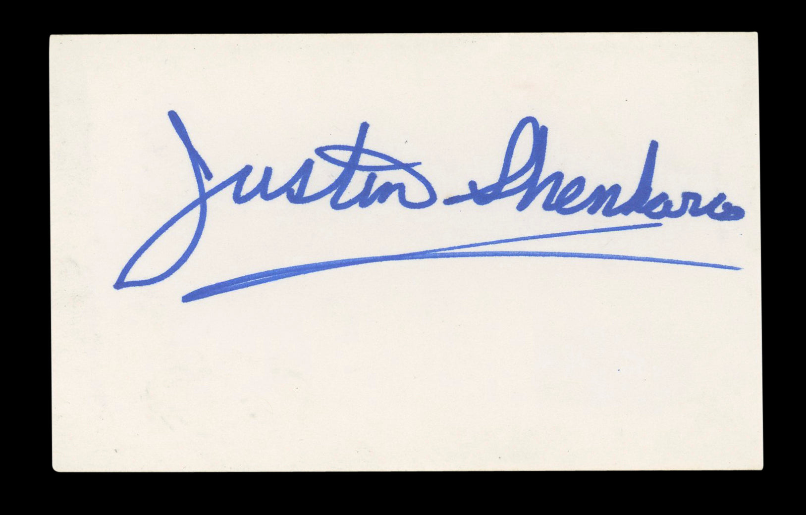 Justin Shenkarow Spider-Man: Spider-Verse Signed 3x5 Index Card BAS #AD70280