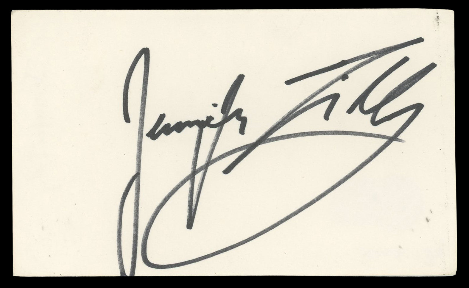 Jennifer Tilly Bride of Chucky Authentic Signed 3x5 Index Card Autographed BAS 2