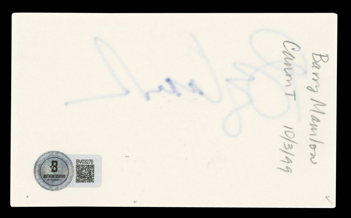 Barry Manilow Authentic Signed 3x5 Index Card Autographed BAS #BV03276