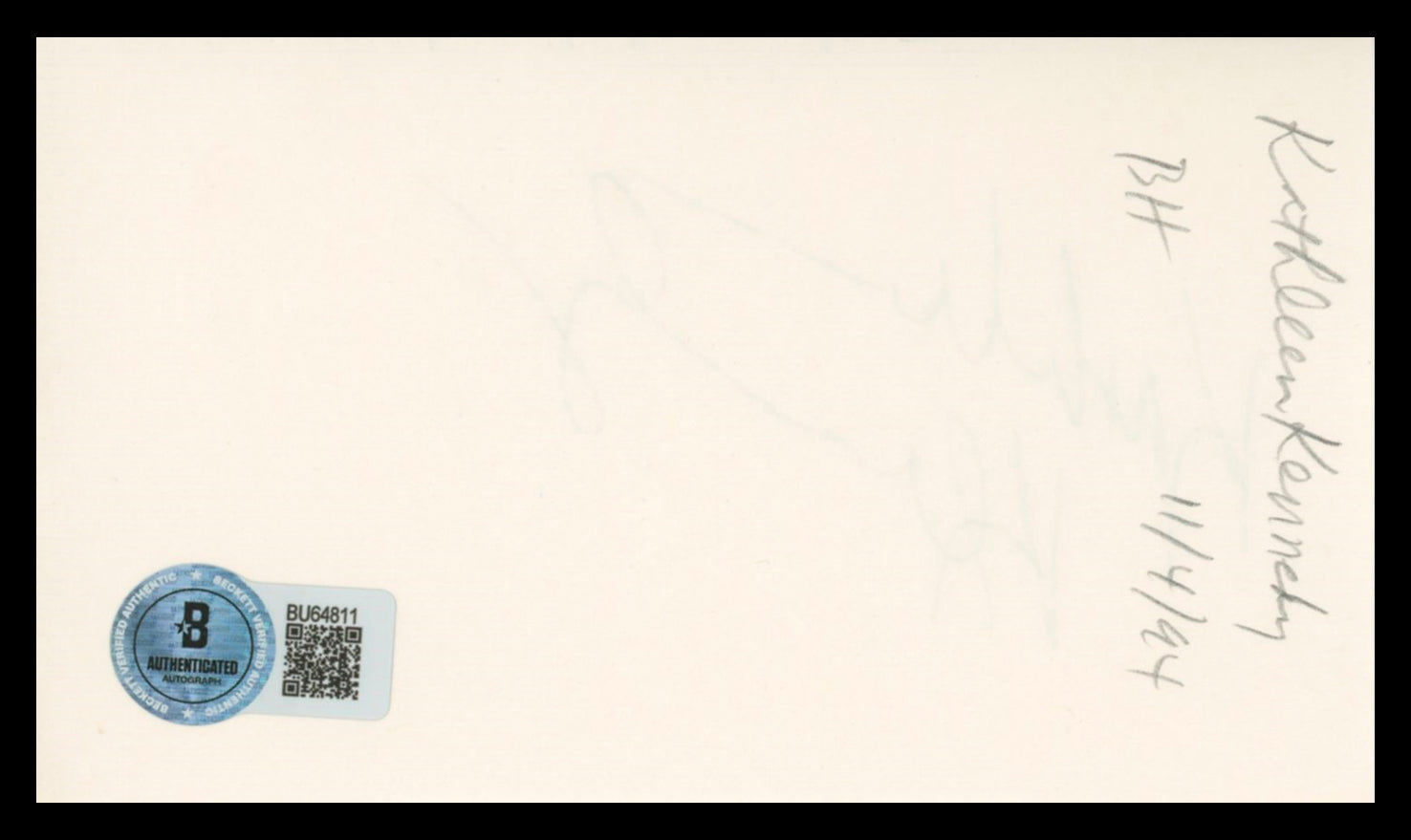 Kathleen Kennedy The Mandalorian Authentic Signed 3x5 Index Card BAS #BU64811