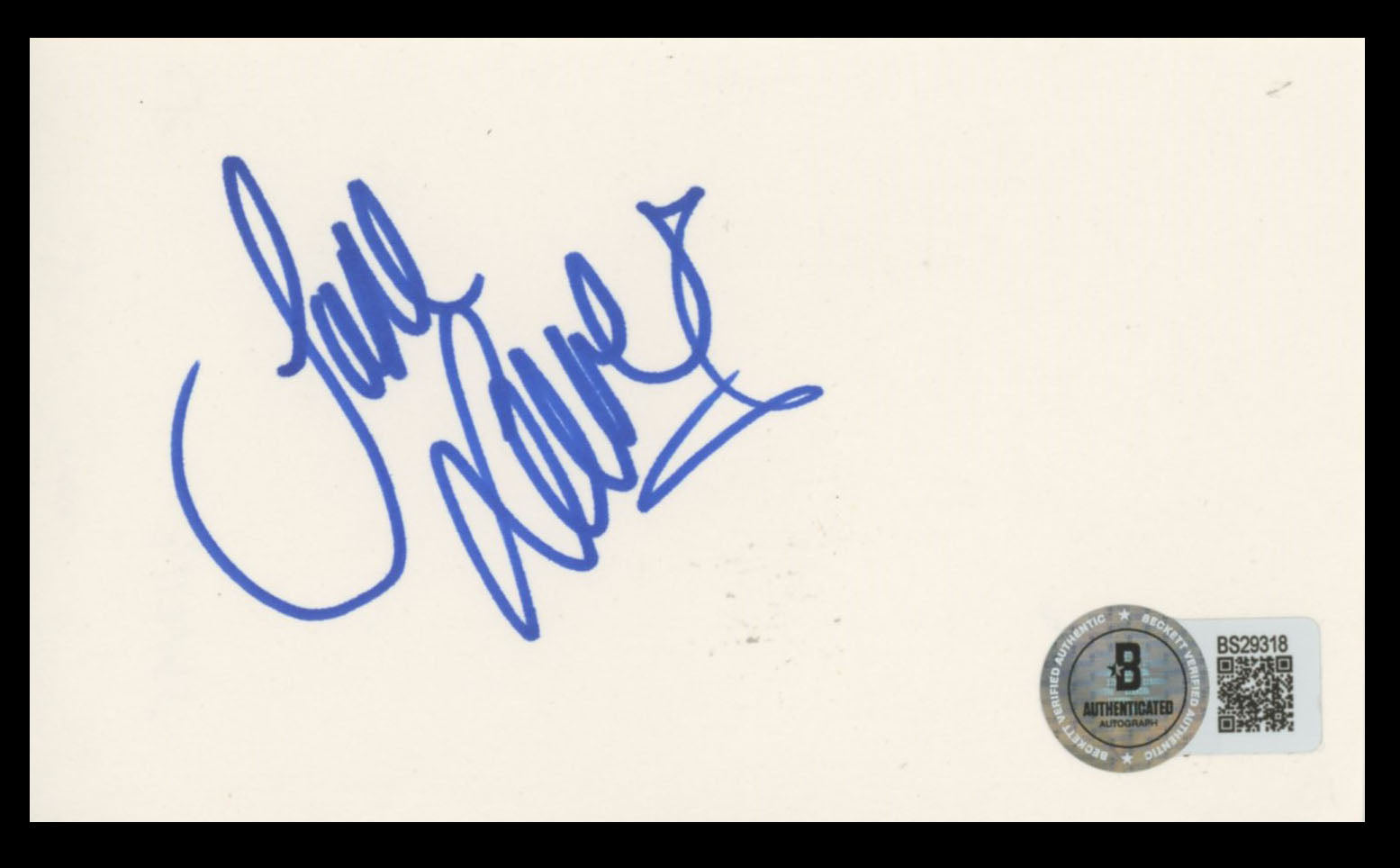 Jane Leeves Frasier Authentic Signed 3x5 Index Card Autographed BAS #BS29318