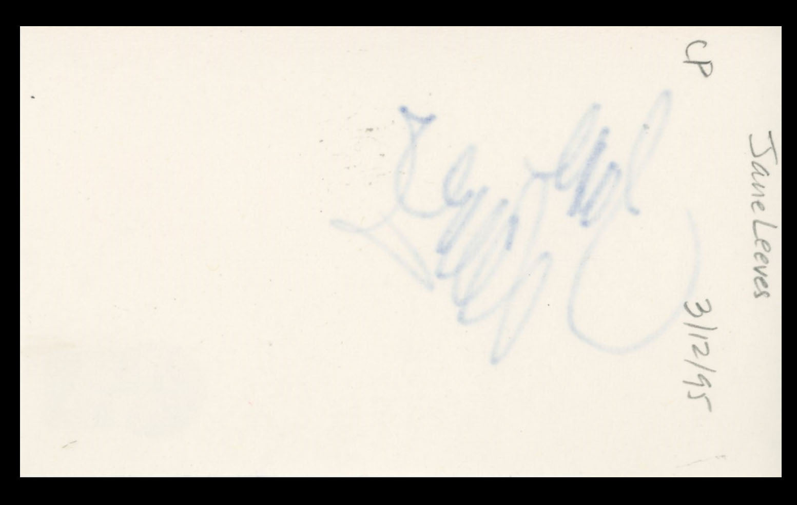 Jane Leeves Frasier Authentic Signed 3x5 Index Card Autographed BAS #BS29318