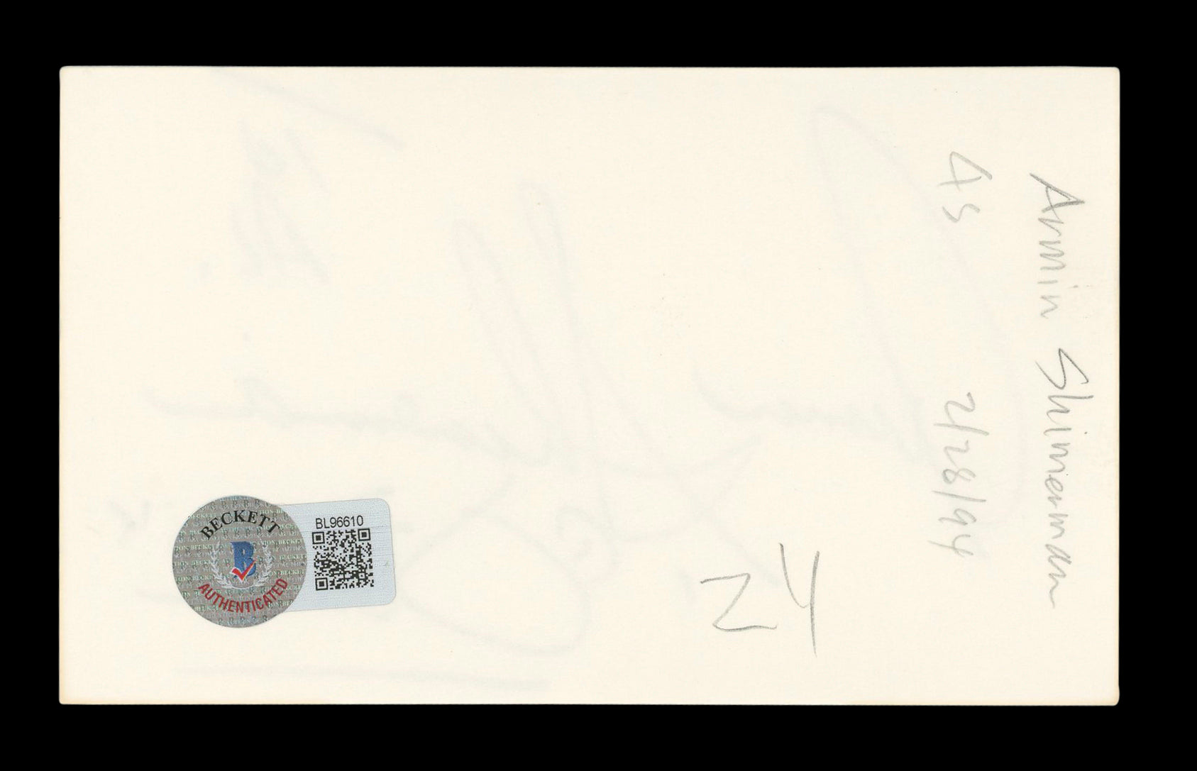 Armin Shimerman "To Al, Quark" Signed 3x5 Index Card Autographed BAS #BL96610