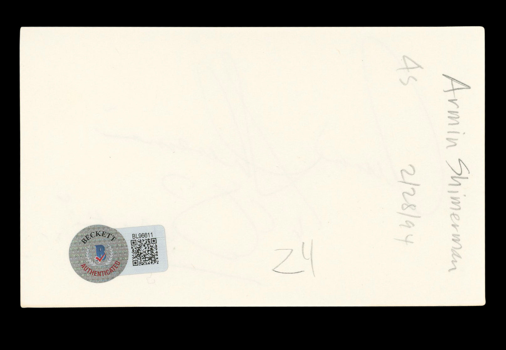 Armin Shimerman "Quark" Authentic Signed 3x5 Index Card Autographed BAS #BL96611