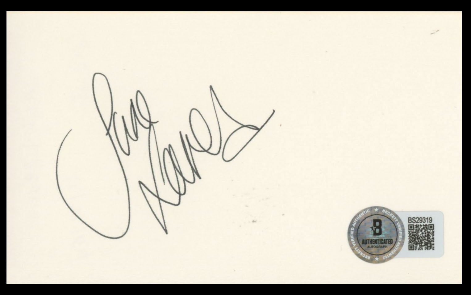 Jane Leeves Frasier Authentic Signed 3x5 Index Card Autographed BAS #BS29319
