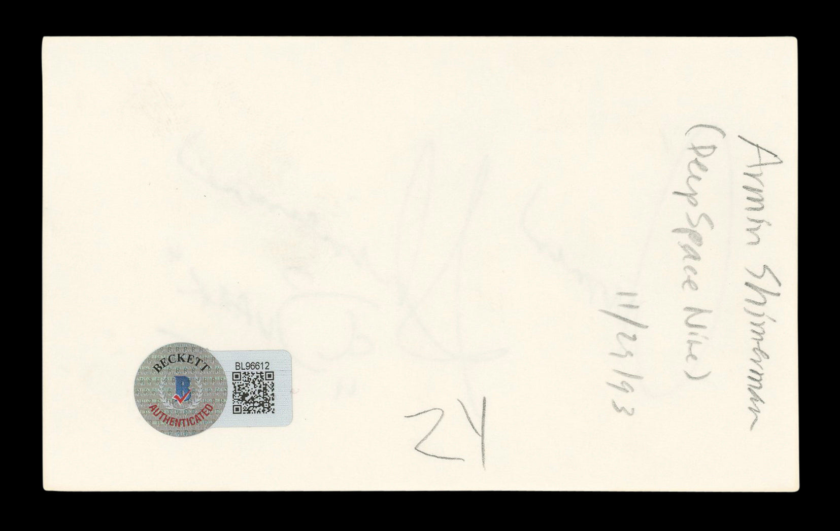 Armin Shimerman "Quark" Authentic Signed 3x5 Index Card Autographed BAS #BL96612