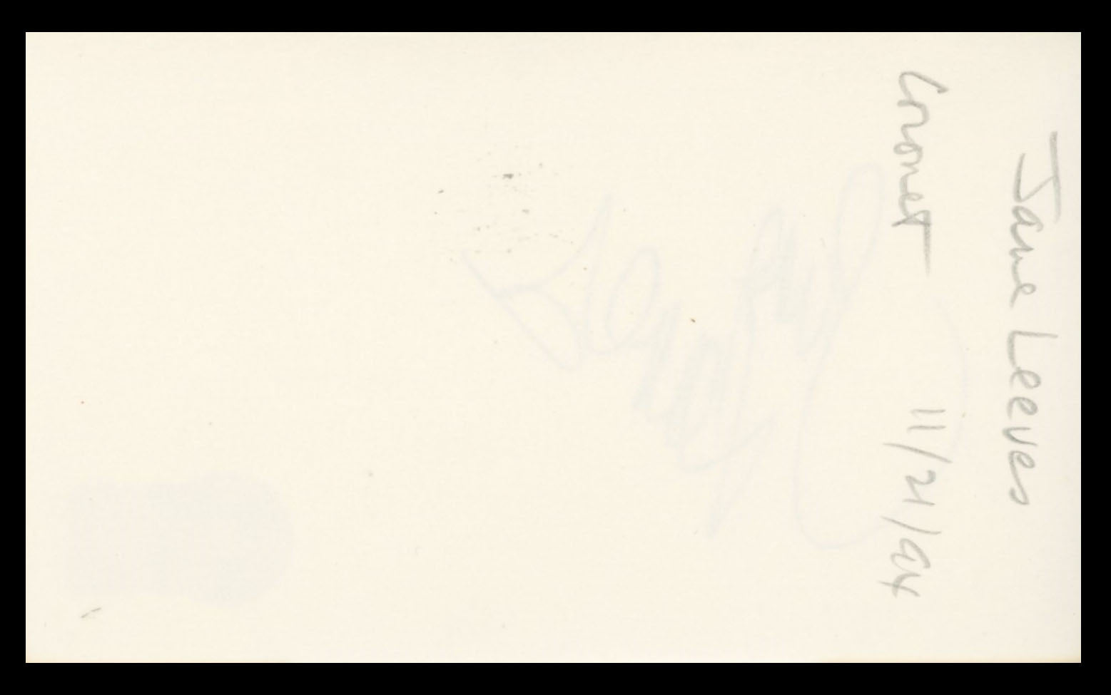 Jane Leeves Frasier Authentic Signed 3x5 Index Card Autographed BAS #BS29319