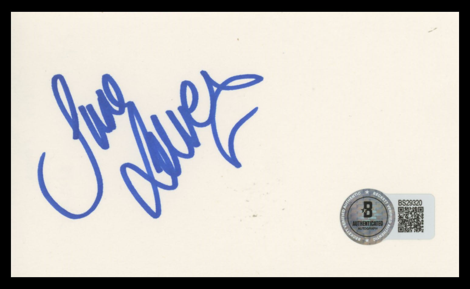 Jane Leeves Frasier Authentic Signed 3x5 Index Card Autographed BAS #BS29320