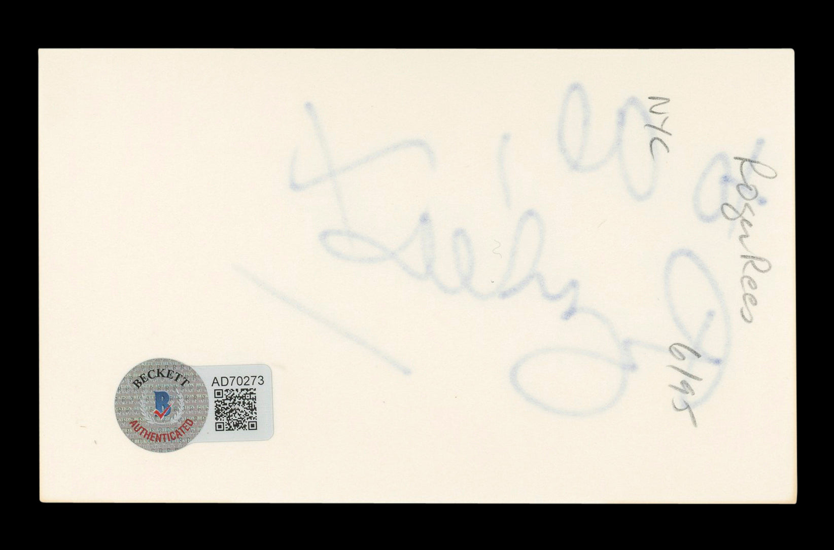 Roger Rees Grey's Anatomy "To Al" Signed 3x5 Index Card Autographed BAS #AD70273