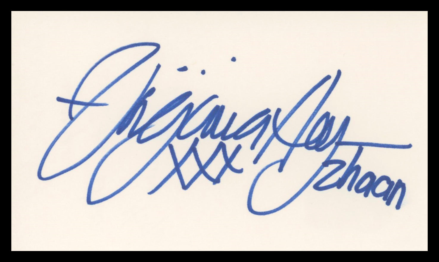 Virginia Hey Farscape "XXX Zhaan" Authentic Signed 3x5 Index Card BAS #BU64821