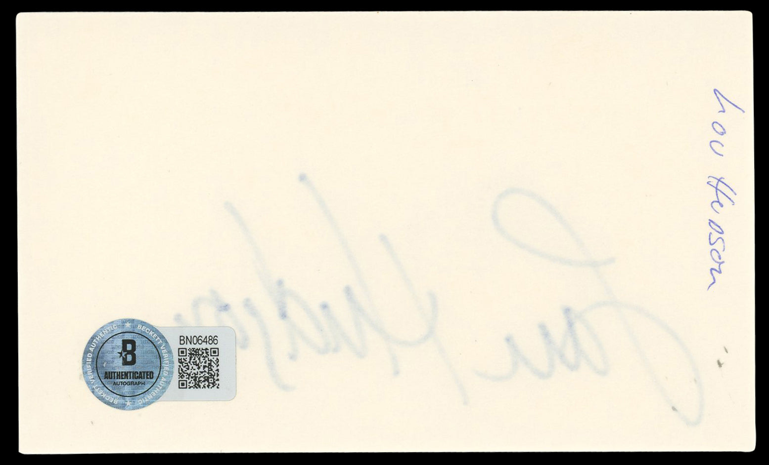 Hawks Lou Hudson Authentic Signed Index Card Autographed BAS #BN06486