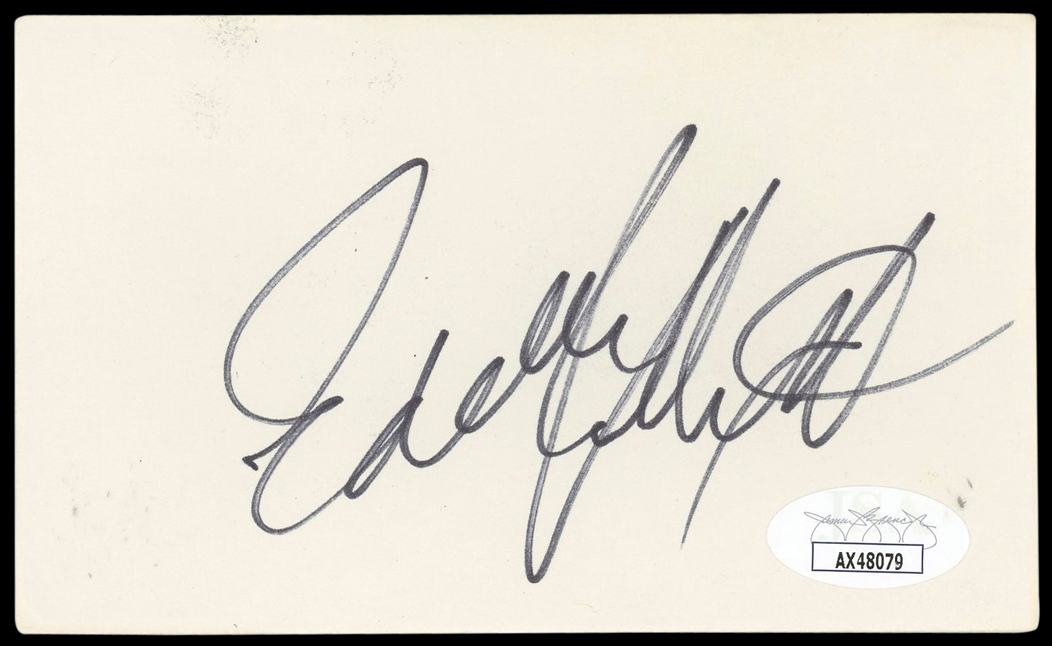 Eddie Rabbitt Musician Authentic Signed 3x5 Index Card Autographed JSA #AX48079