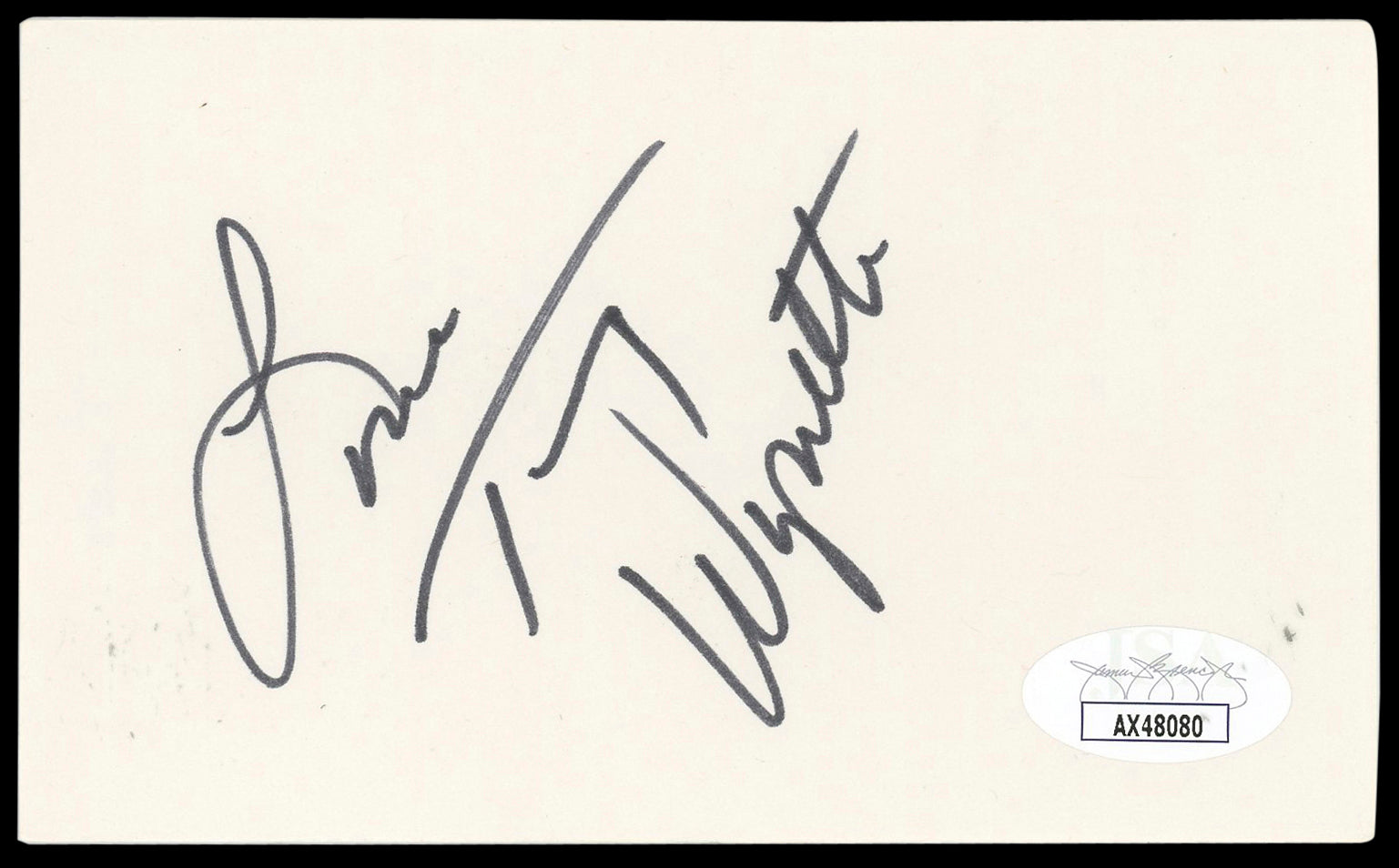 Tammy Wynette Musician "Love" Authentic Signed 3x5 Index Card JSA #AX48080