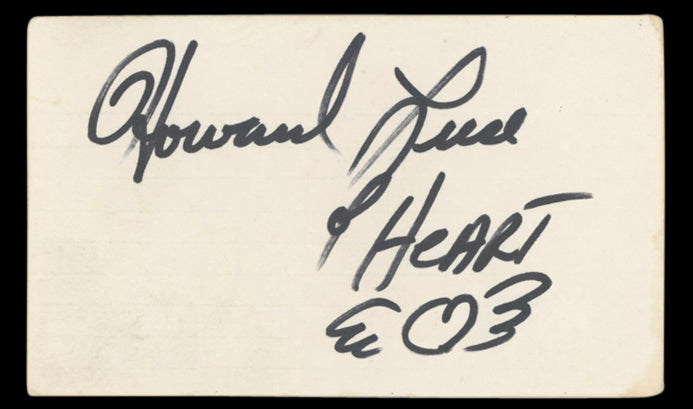 Howard Leese Heart Authentic Signed 3x5 Index Card w/ Heart Sketch BAS #BV03129
