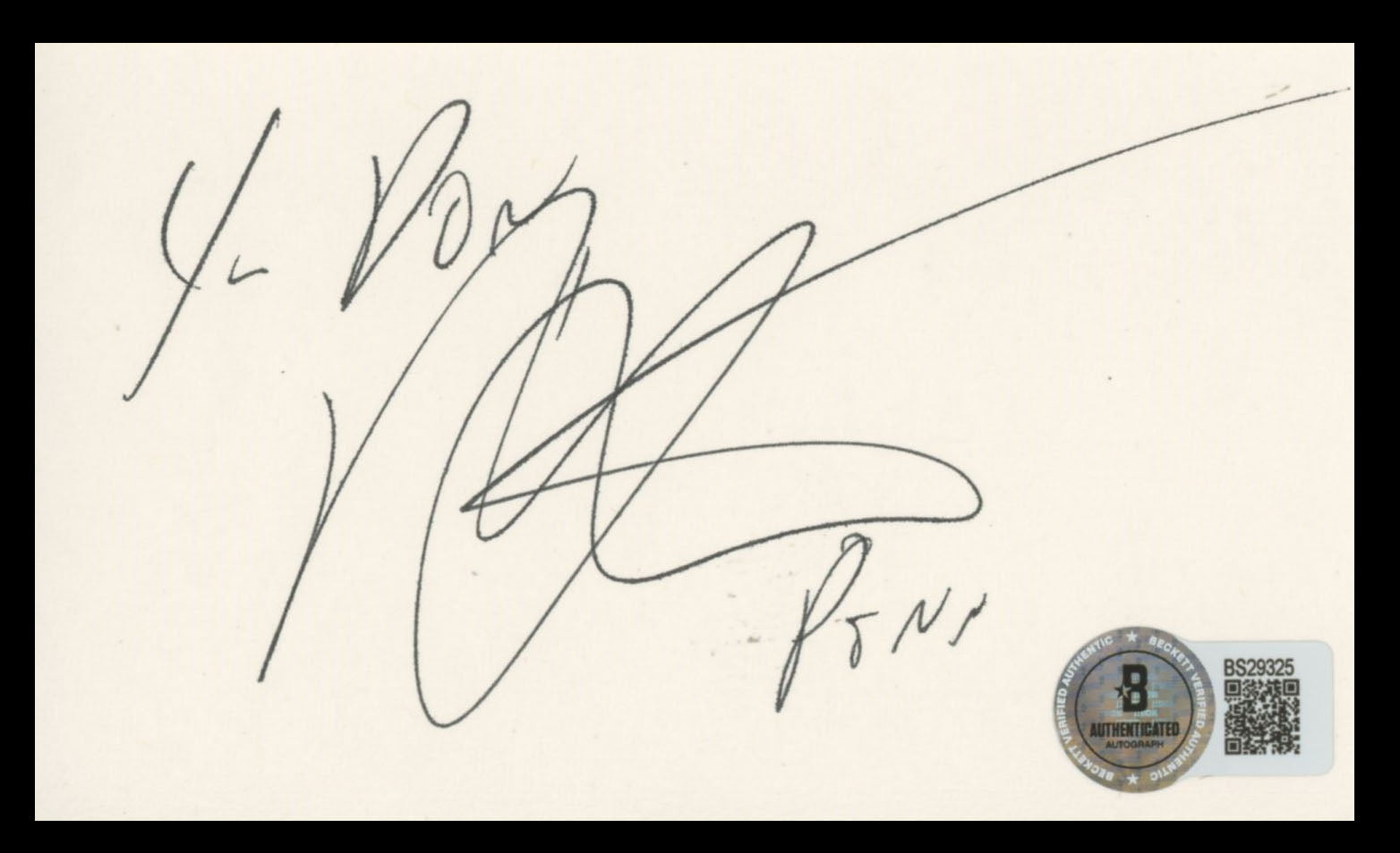 Penn Jillette Penn & Teller Authentic Signed 3x5 Index Card BAS #BS29325