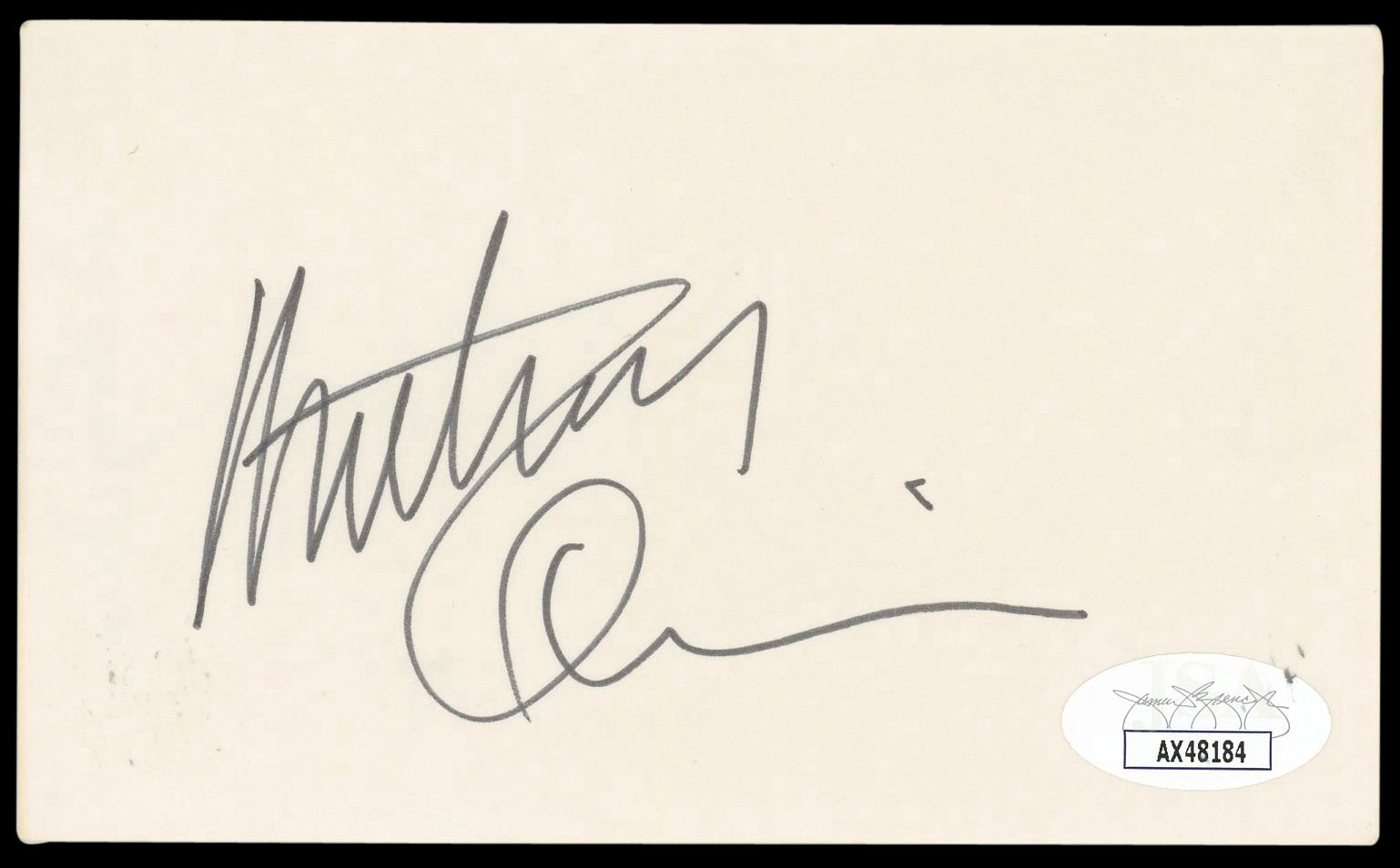 Anthony Quinn Zorba the Greek Authentic Signed 3x5 Index Card JSA #AX48184