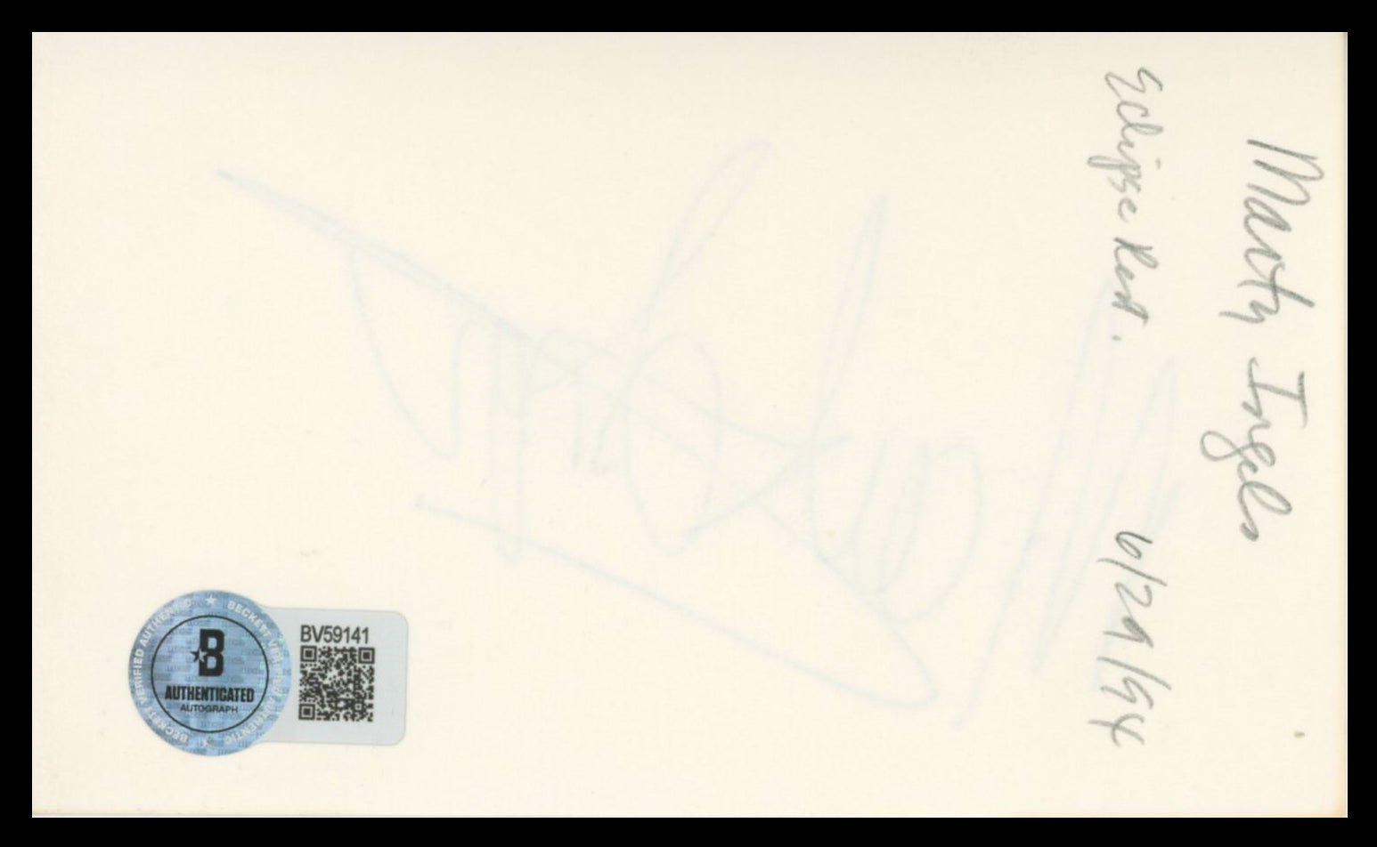 Marty Ingels I'm Dickens, He's Fenster Signed 3x5 Index Card BAS #BV59141