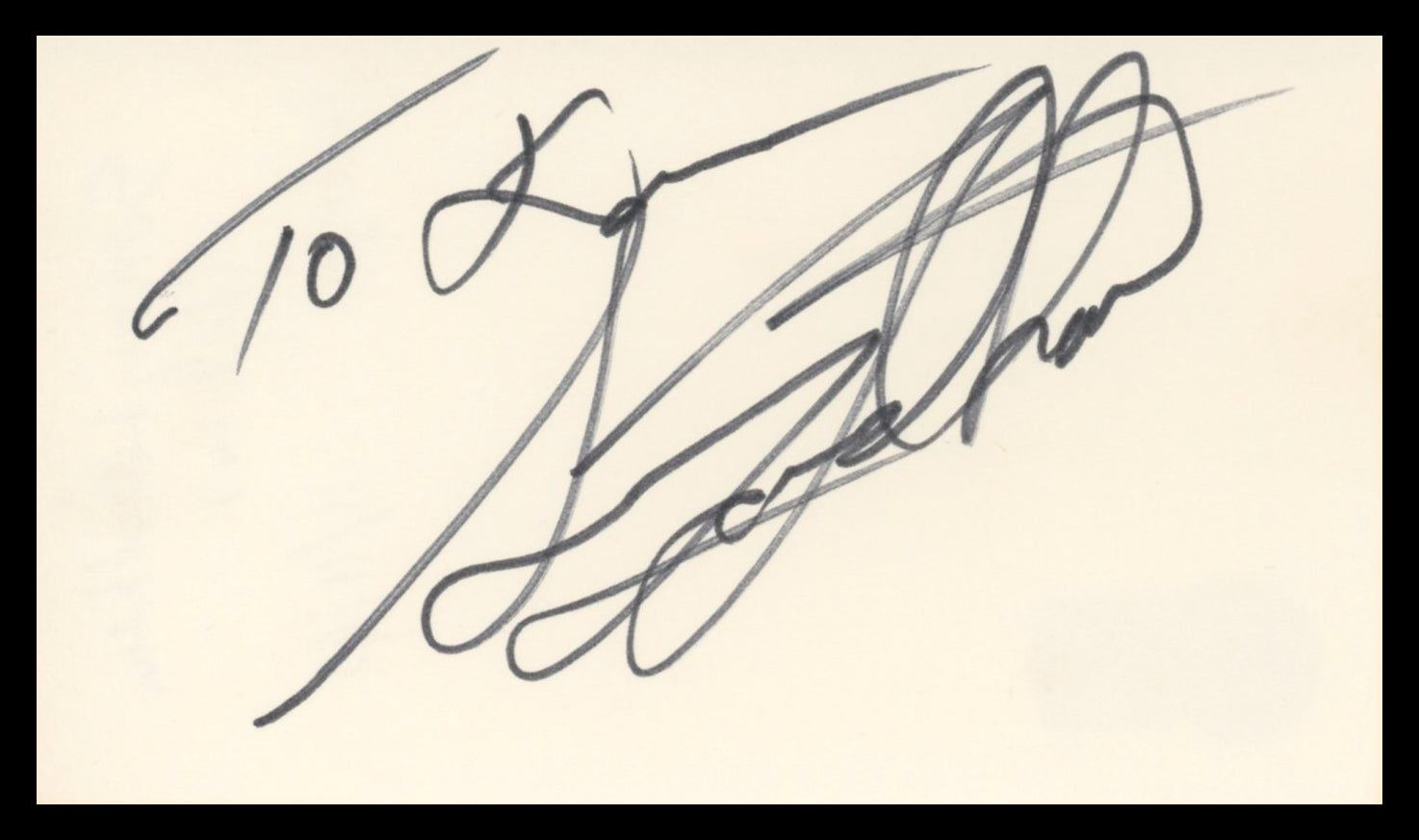 Sonny Landham Predator Authentic Signed 3x5 Index Card Autographed BAS #BU64817