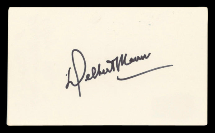 Delbert Mann Marty Authentic Signed 3x5 Index Card Autographed BAS #BV03136