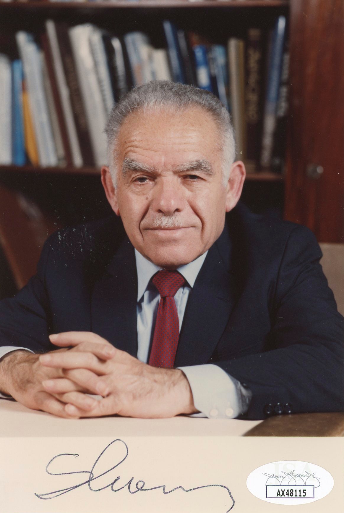 Yitzhak Shamir Former Prime Minister of Israel Signed 4x6 Photo JSA #AX48115