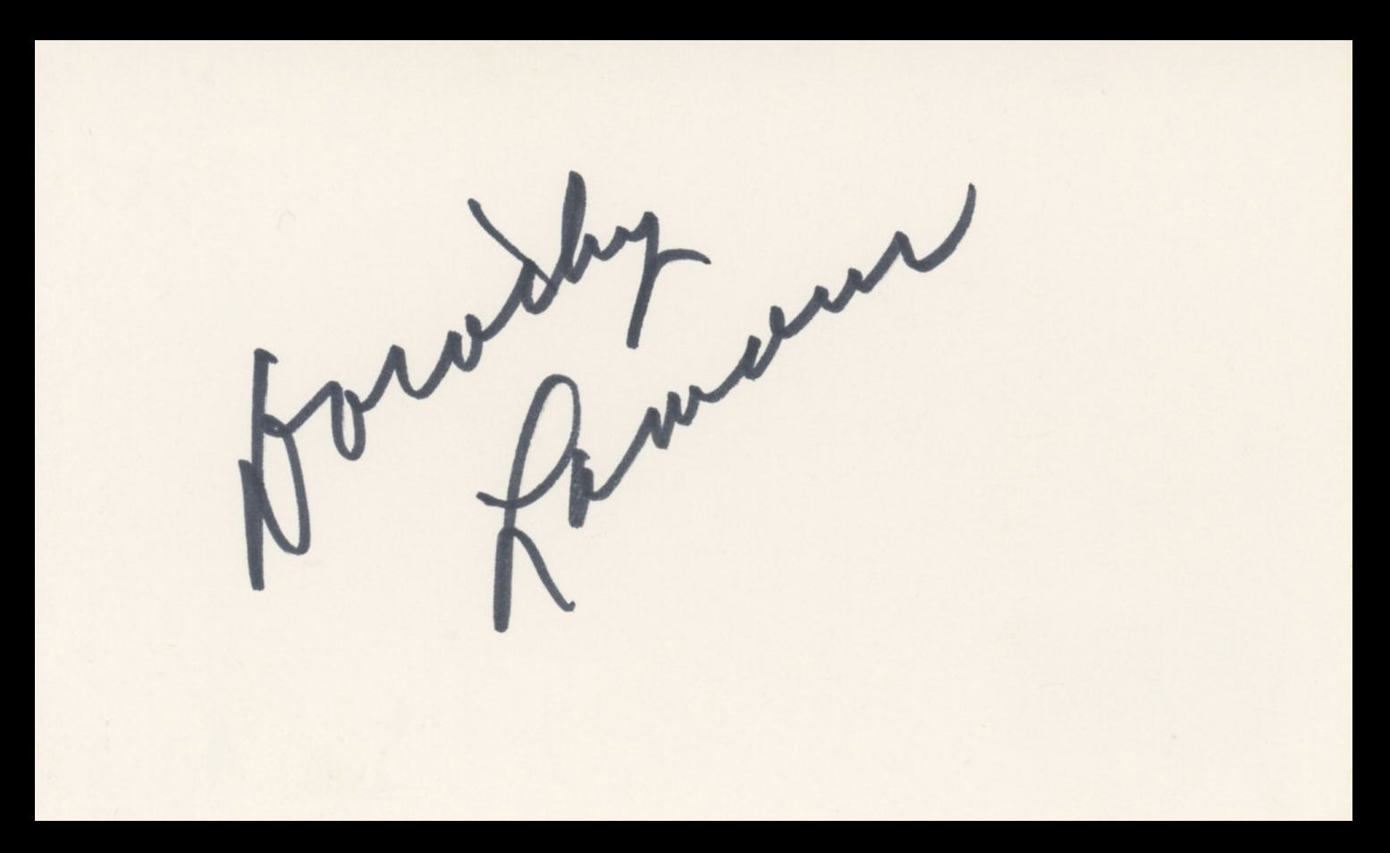 Dorothy Lamour Road to Utopia Authentic Signed 3x5 Index Card BAS #BV59126