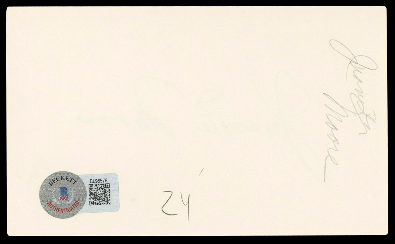 Juanita Moore Imitation of Life Authentic Signed 3x5 Index Card BAS #BL98576