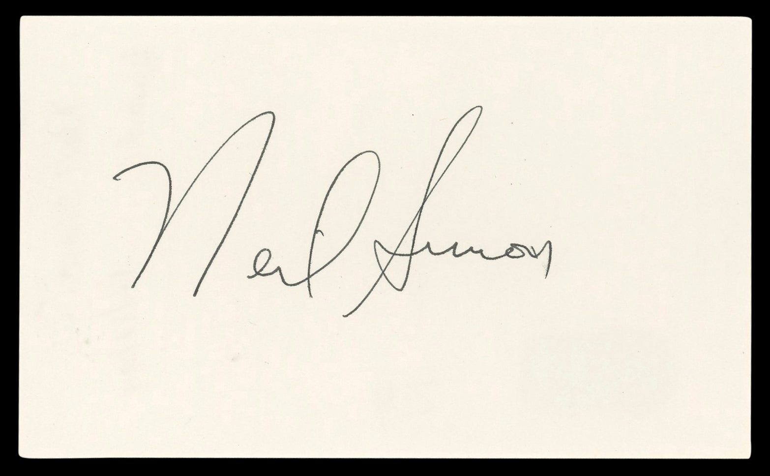 Neil Simon Barefoot in the Park Authentic Signed 3x5 Index Card BAS #BL98574