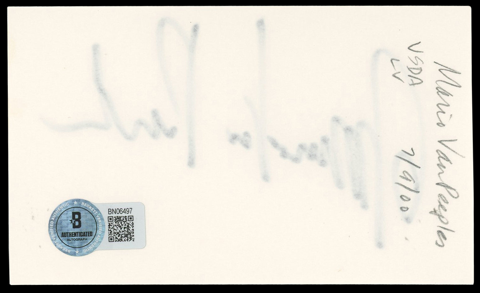 Mario Van Peebles New Jack City Authentic Signed 3x5 Index Card BAS #BN06497