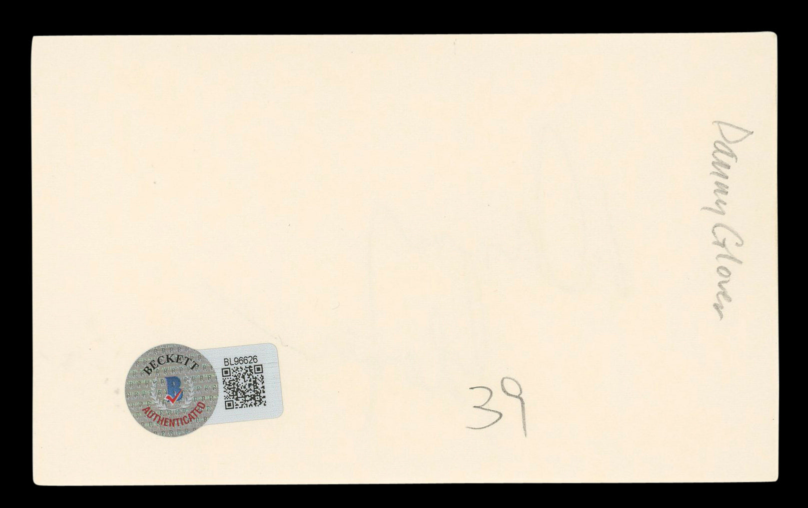 Danny Glover Lethal Weapon Signed 3x5 Index Card Autographed BAS #BL96626