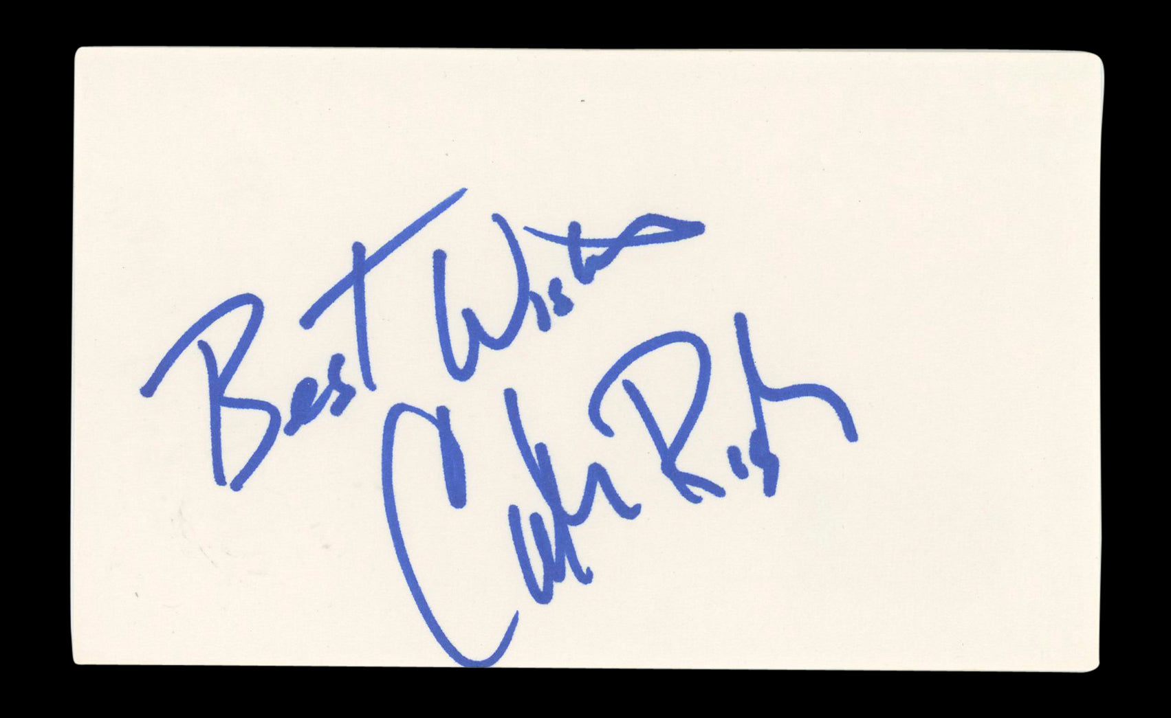 Cathy Rigby Peter Pan "Best Wishes" Authentic Signed 3x5 Index Card BAS #AD70259