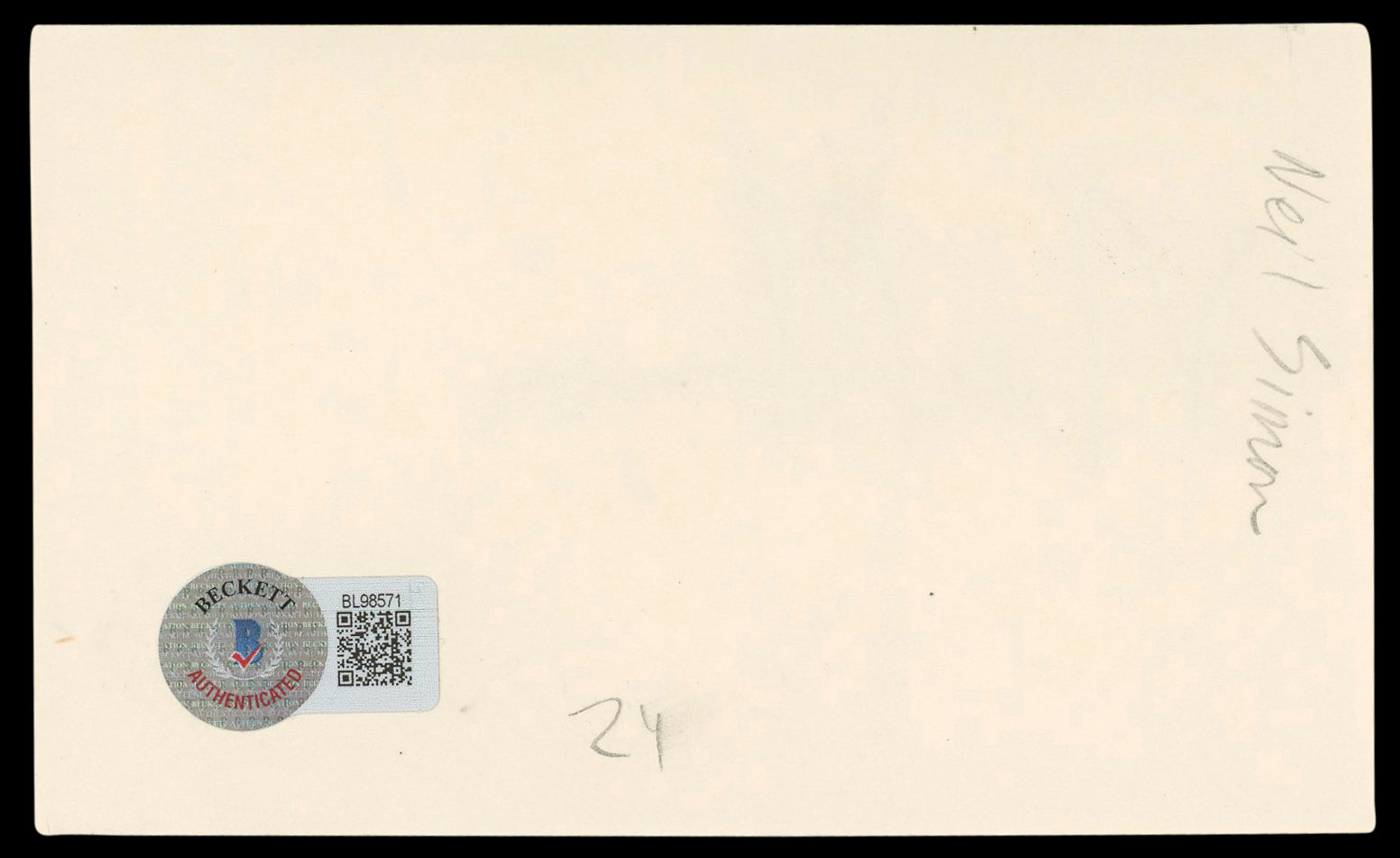 Neil Simon Barefoot in the Park Authentic Signed 3x5 Index Card BAS #BL98571