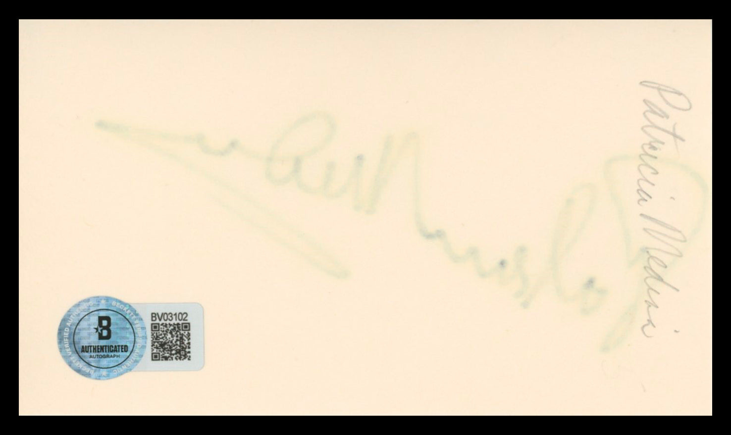 Patricia Medina Mr. Arkadin Authentic Signed 3x5 Index Card BAS #BV03102