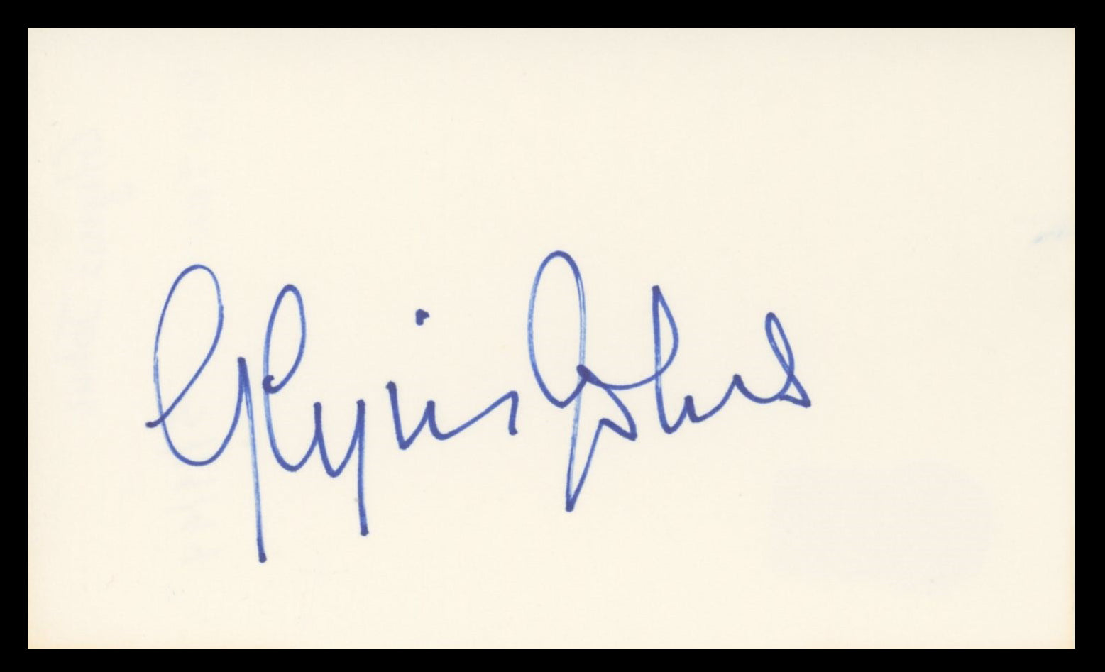 Glynis Johns Mary Poppins Authentic Signed 3x5 Index Card BAS #BV59132