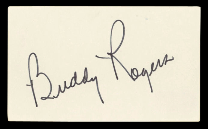 Buddy Rogers Authentic Signed 3x5 Index Card Autographed BAS #BV03151