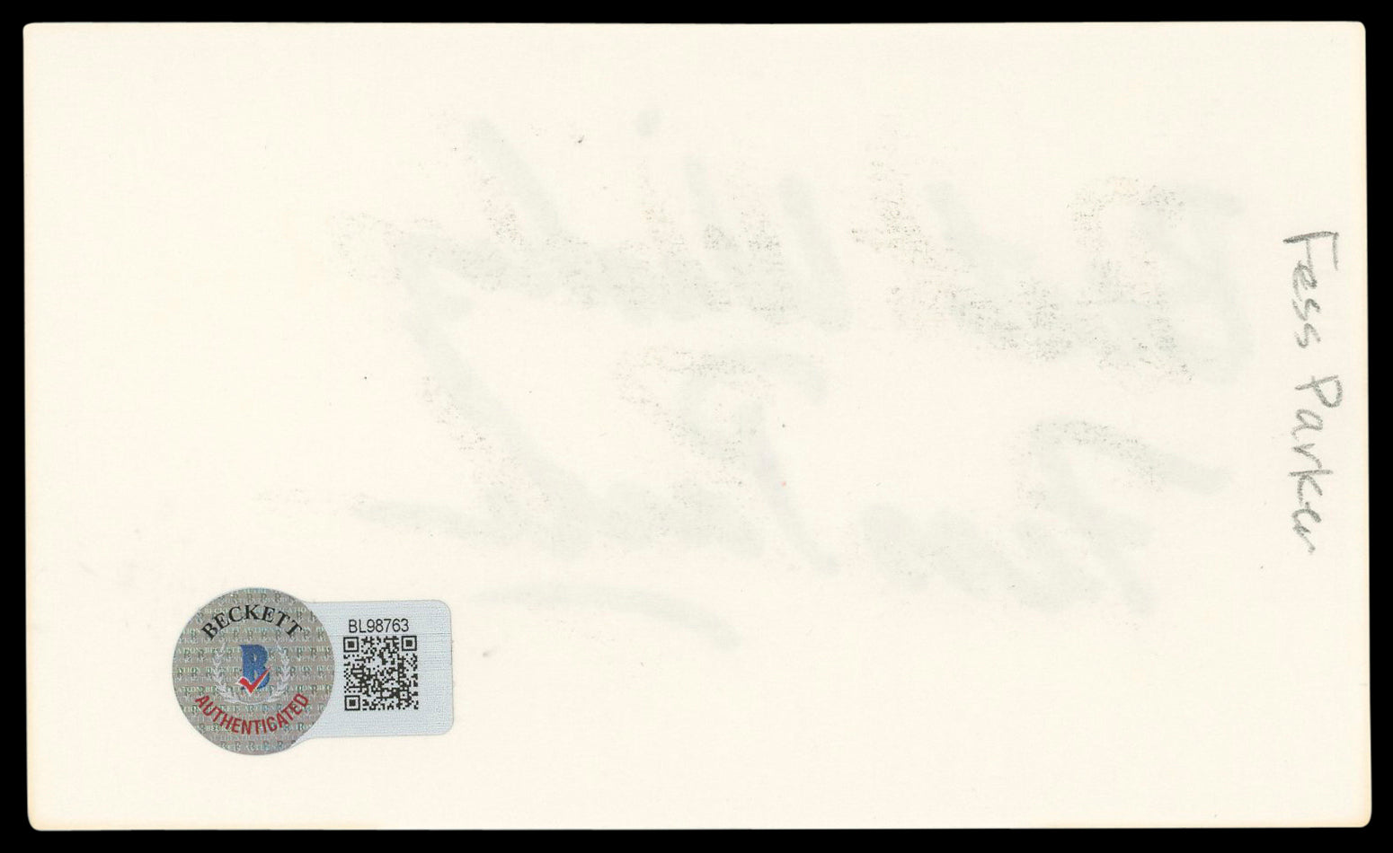 Fess Parker Daniel Boone "Best Wishes" Signed 3x5 Index Card BAS #BL98763