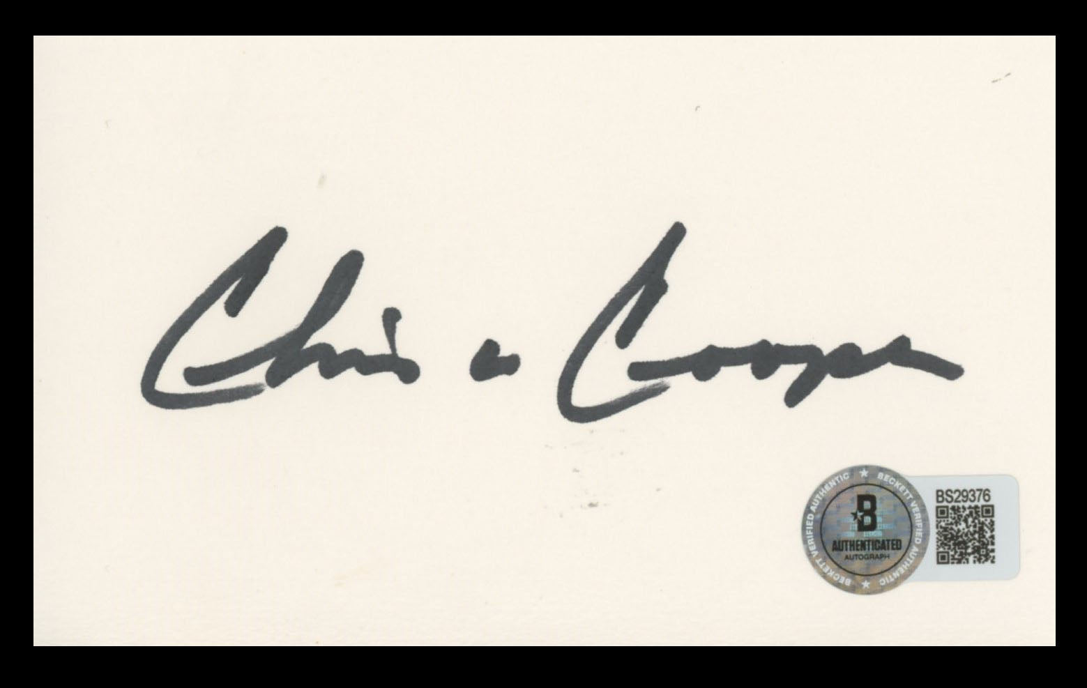 Chris Cooper The Town Authentic Signed 3x5 Index Card Autographed BAS #BS29376