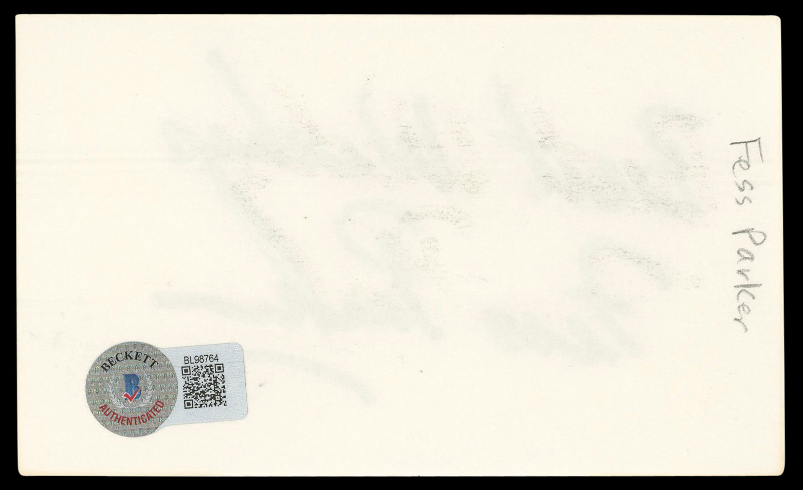 Fess Parker Daniel Boone "Best Wishes" Signed 3x5 Index Card BAS #BL98764