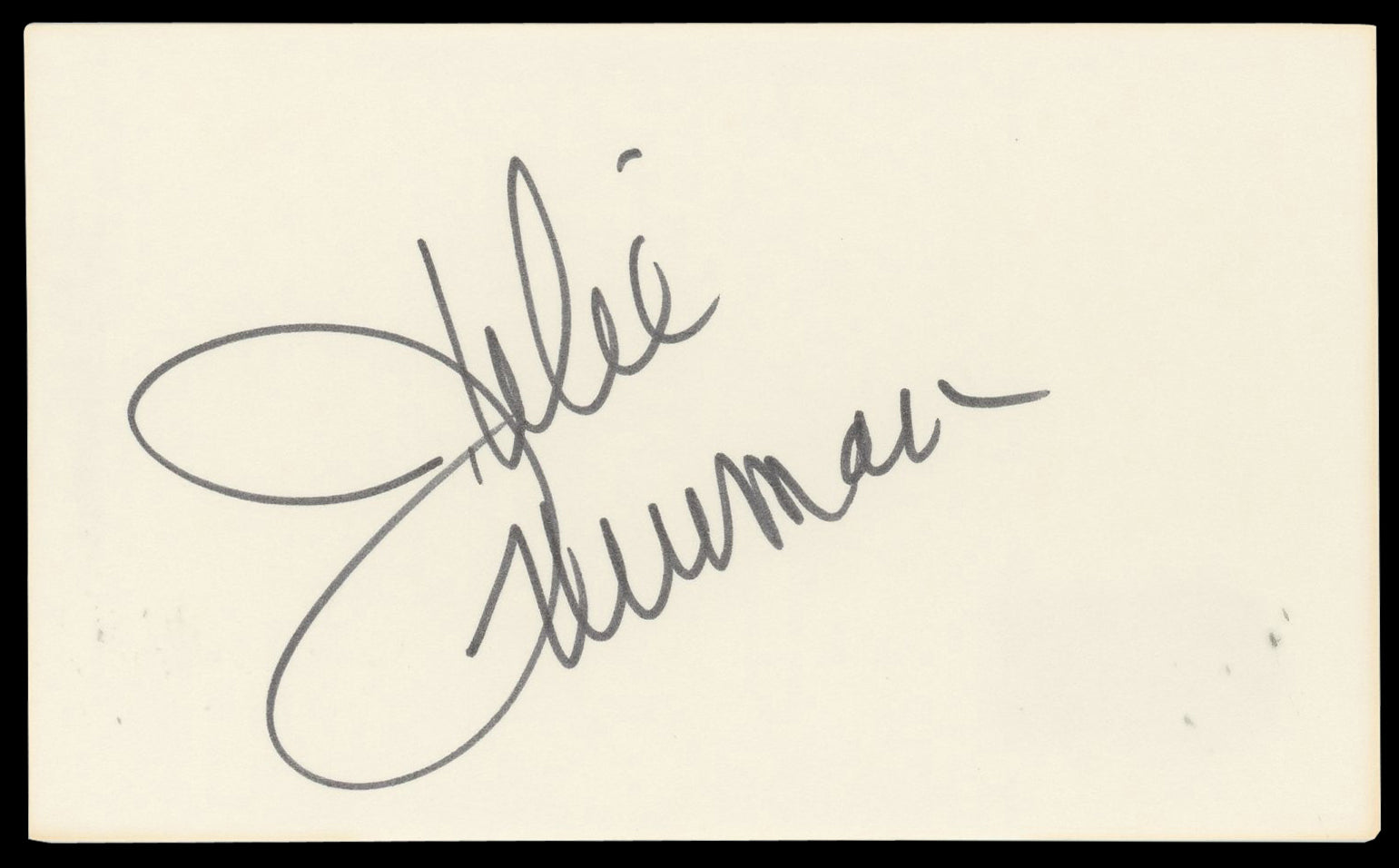 Julie Newmar The Marriage-Go-Round Authentic Signed 3x5 Index Card BAS #BN06504