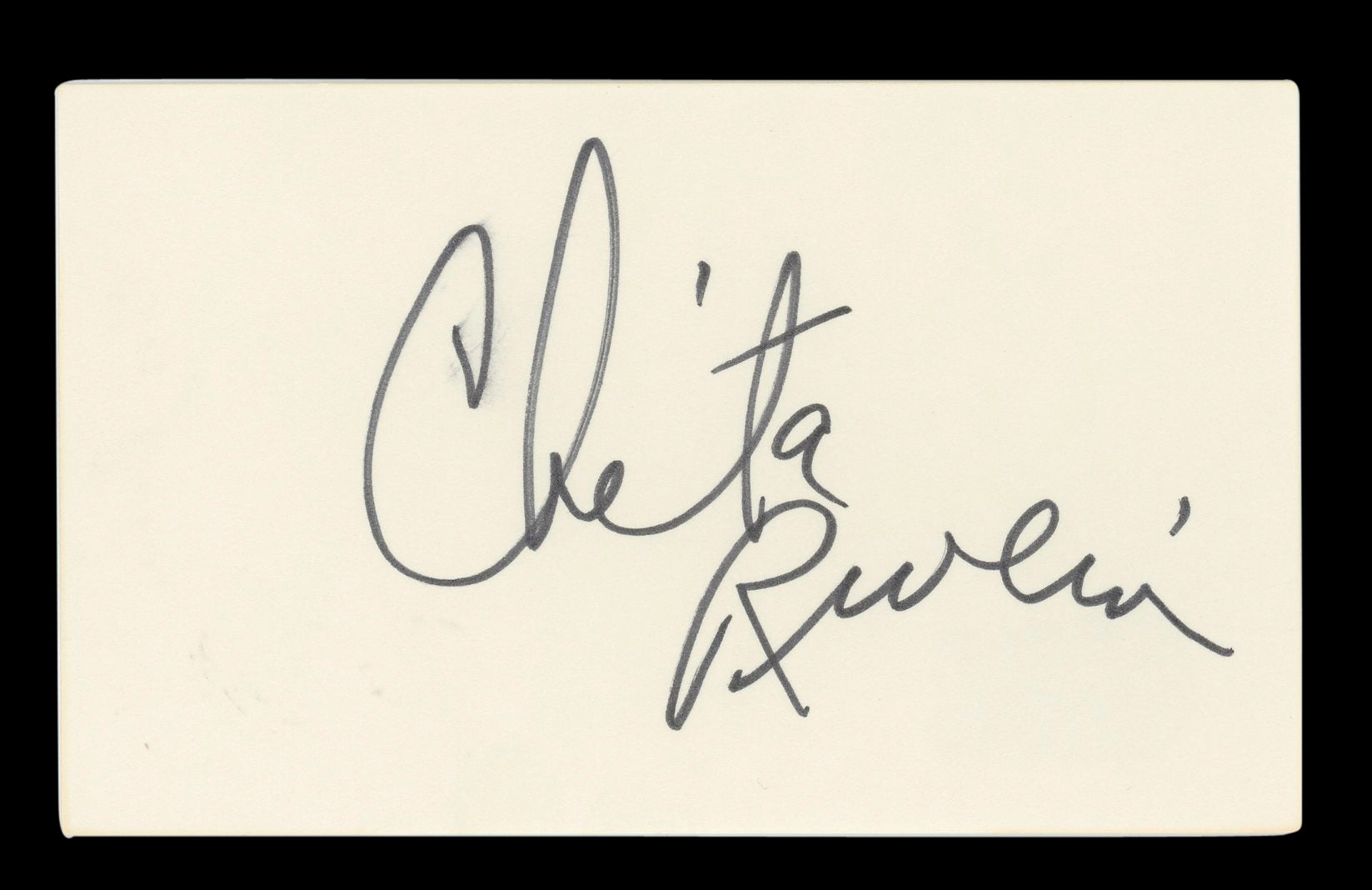 Chita Rivera Chicago Authentic Signed 3x5 Index Card Autographed BAS #AD70253