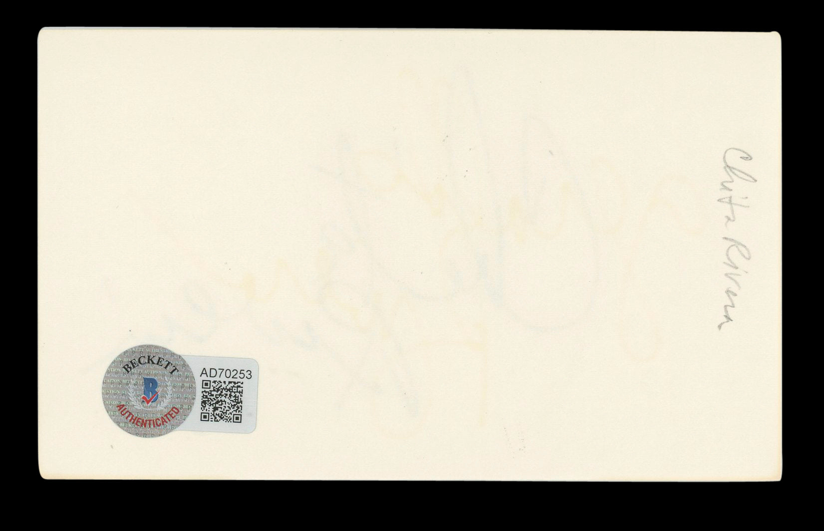 Chita Rivera Chicago Authentic Signed 3x5 Index Card Autographed BAS #AD70253