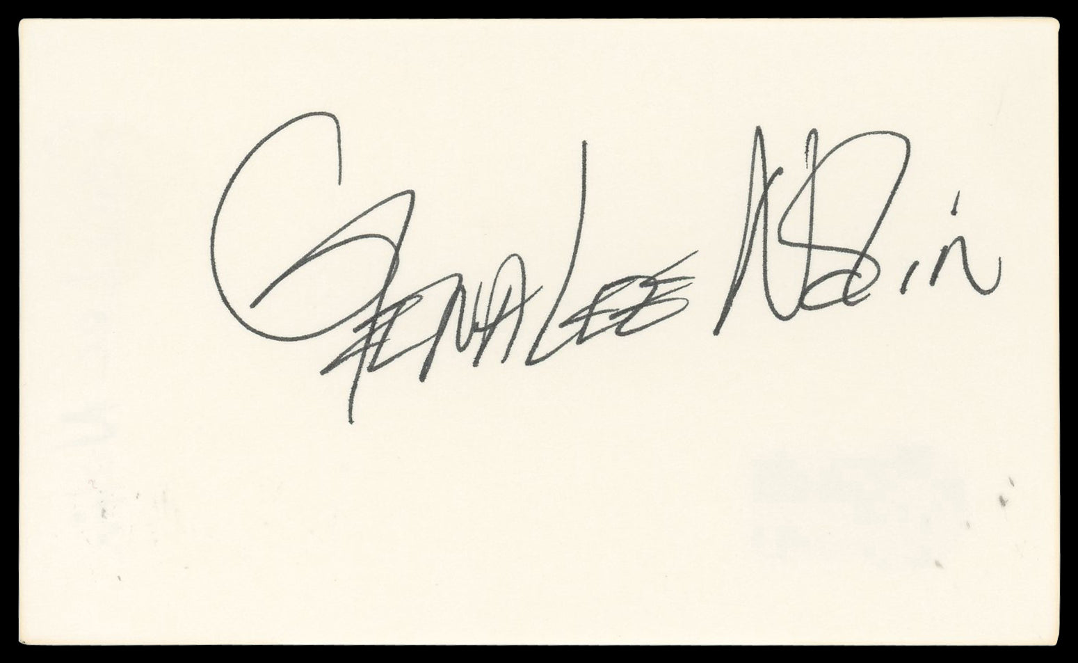Gena Lee Nolin Baywatch Authentic Signed 3x5 Index Card Autographed BAS #BN06507