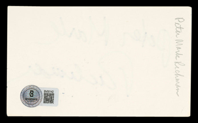 Peter Mark Richman Cain's Hundred Authentic Signed 3x5 Index Card BAS #BV00142