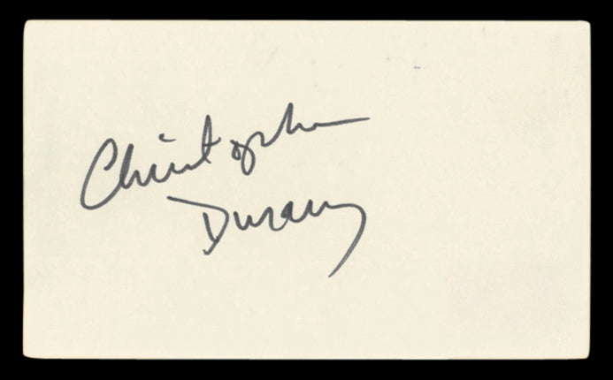 Christopher Durang Authentic Signed 3x5 Index Card Autographed BAS #BV03156
