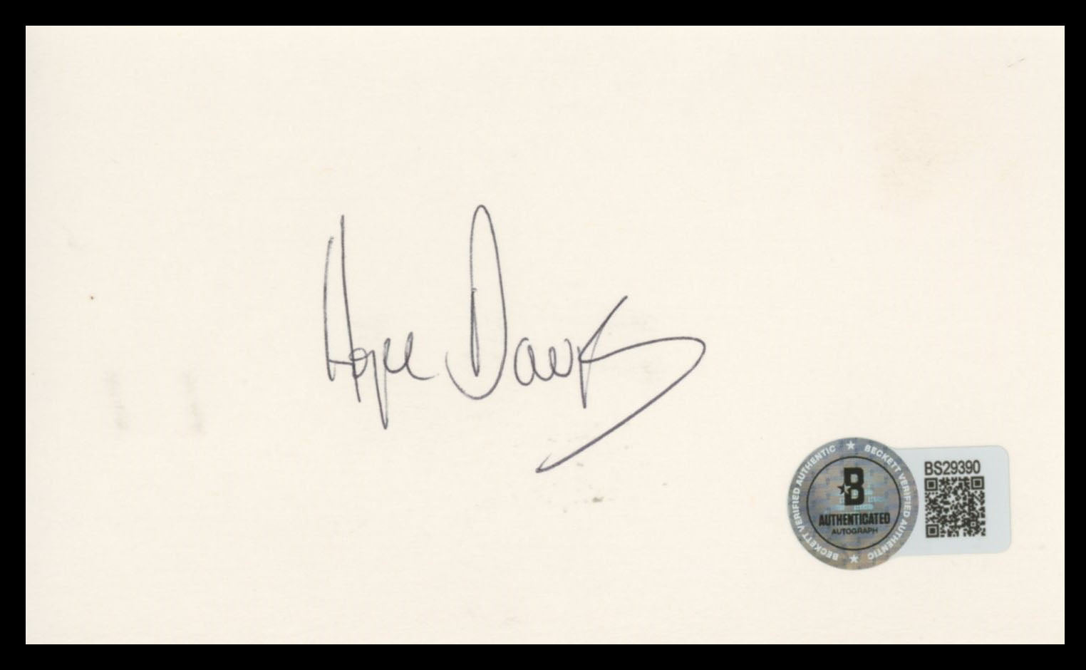 Hope Davis American Splendor Authentic Signed 3x5 Index Card BAS #BS29390