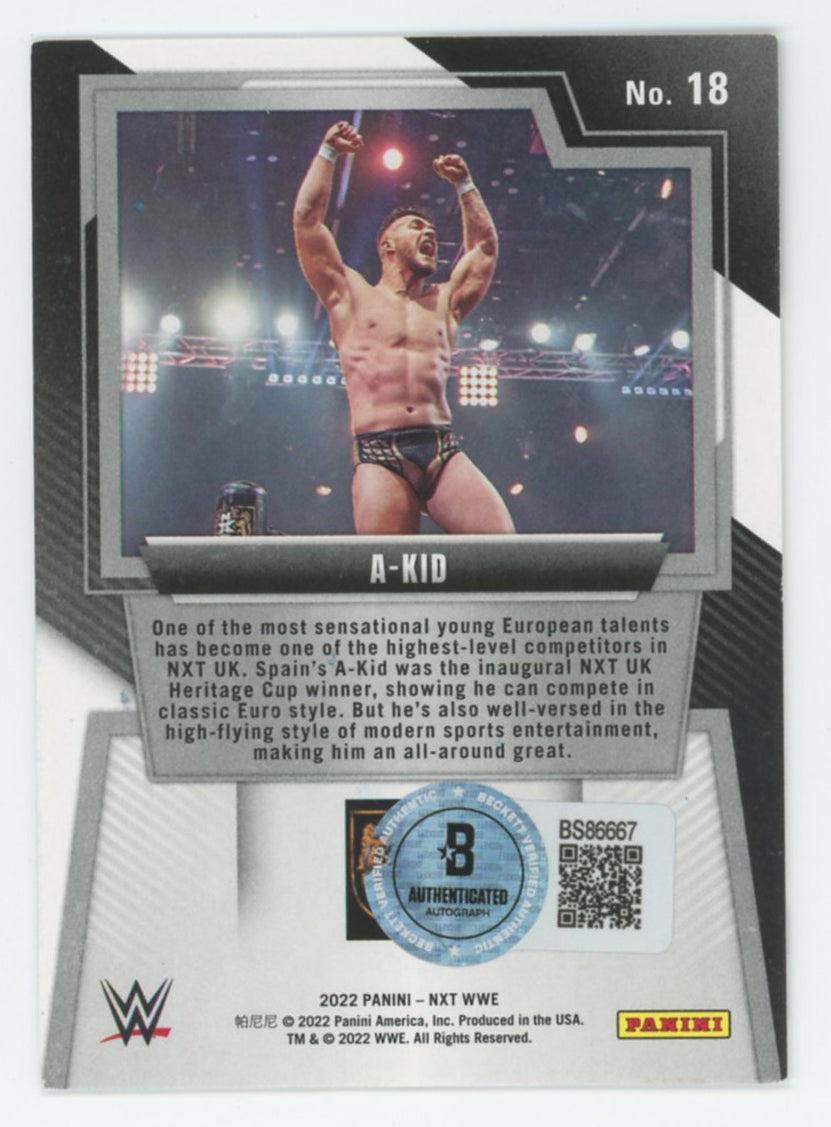 A-Kid WWE Authentic Signed 2022 Panini NXT #18 Card BAS #BS86667