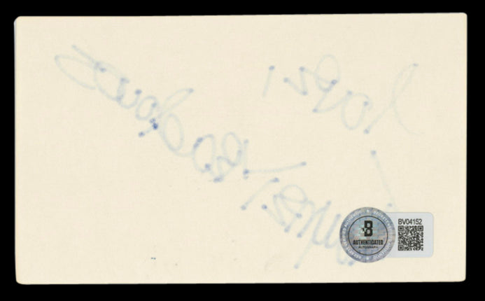 Jayne Meadows The Honeymooners "Love" Signed 3x5 Index Card BAS #BV04152