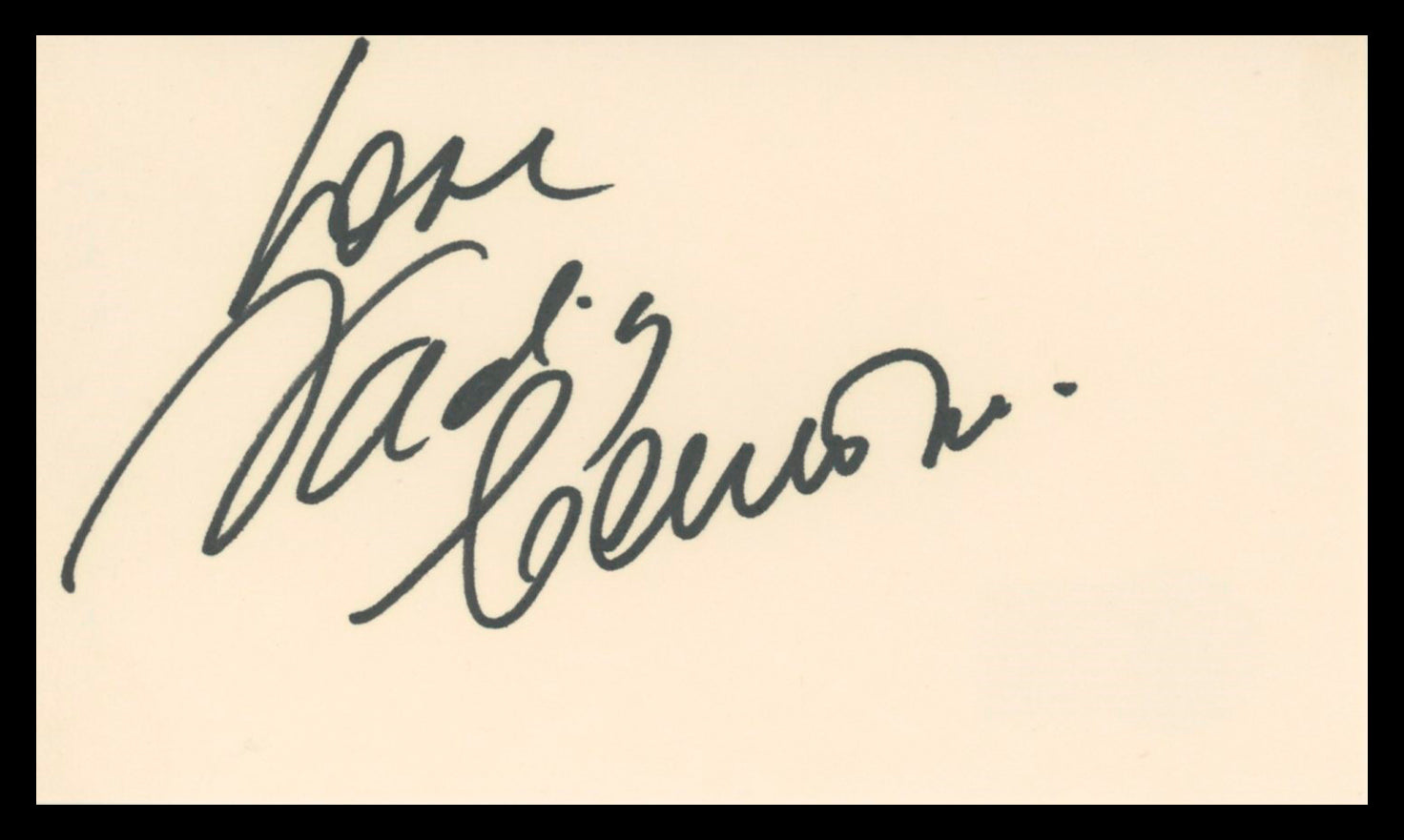 Nadia Comaneci Olympian "Love" Authentic Signed 3x5 Index Card BAS #BV02115