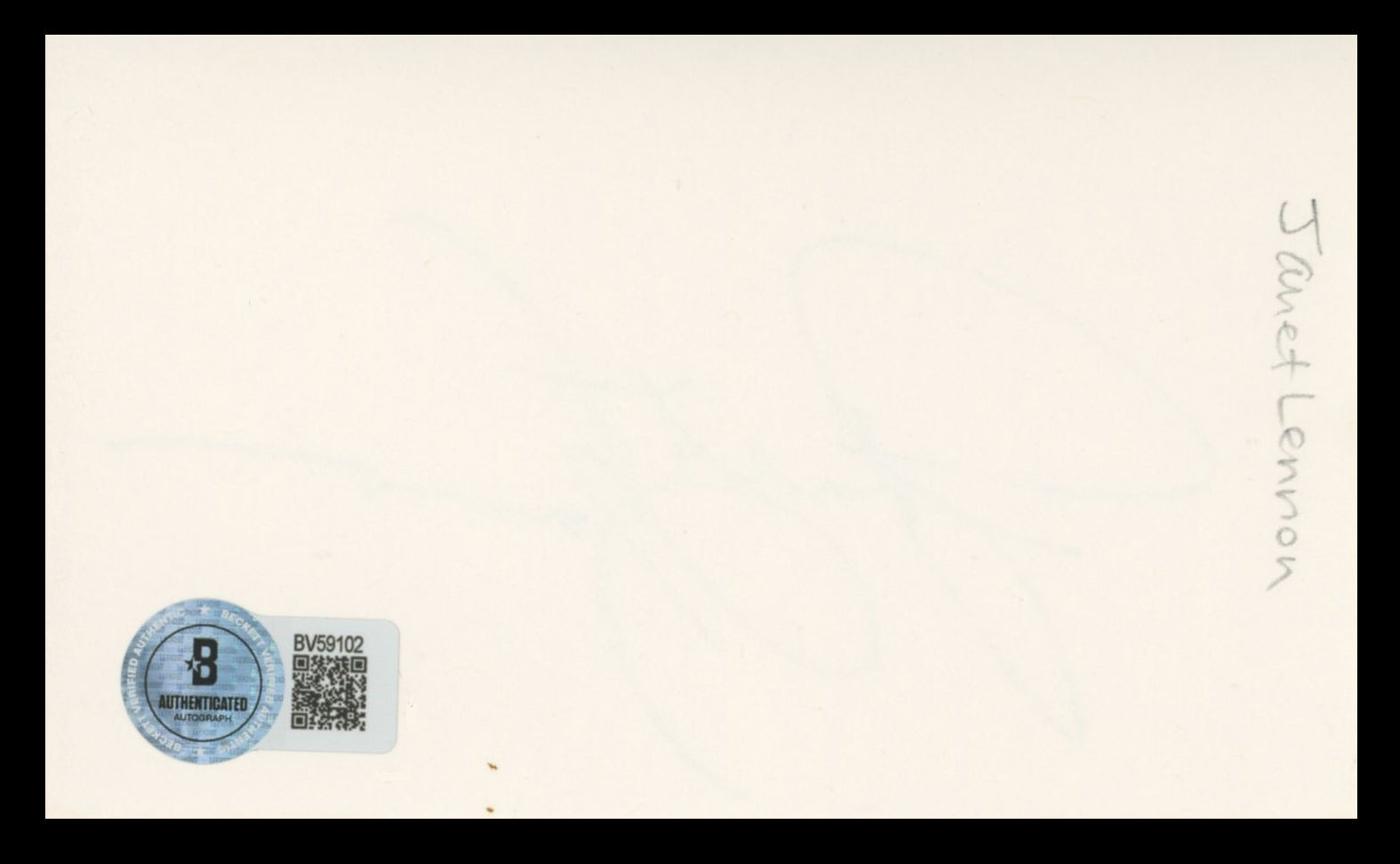 Janet Lennon The Lawrence Welk Show Authentic Signed 3x5 Index Card BAS #BV59102