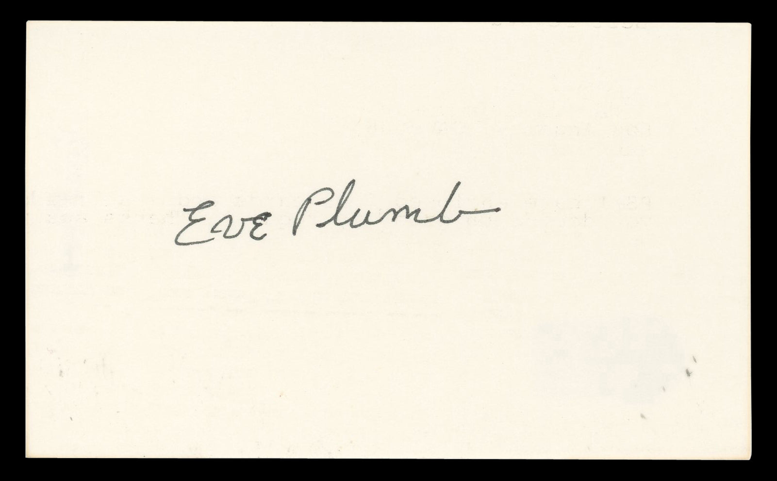 Eve Plumb The Brady Bunch Authentic Signed 3x5 Index Card BAS #BN06513