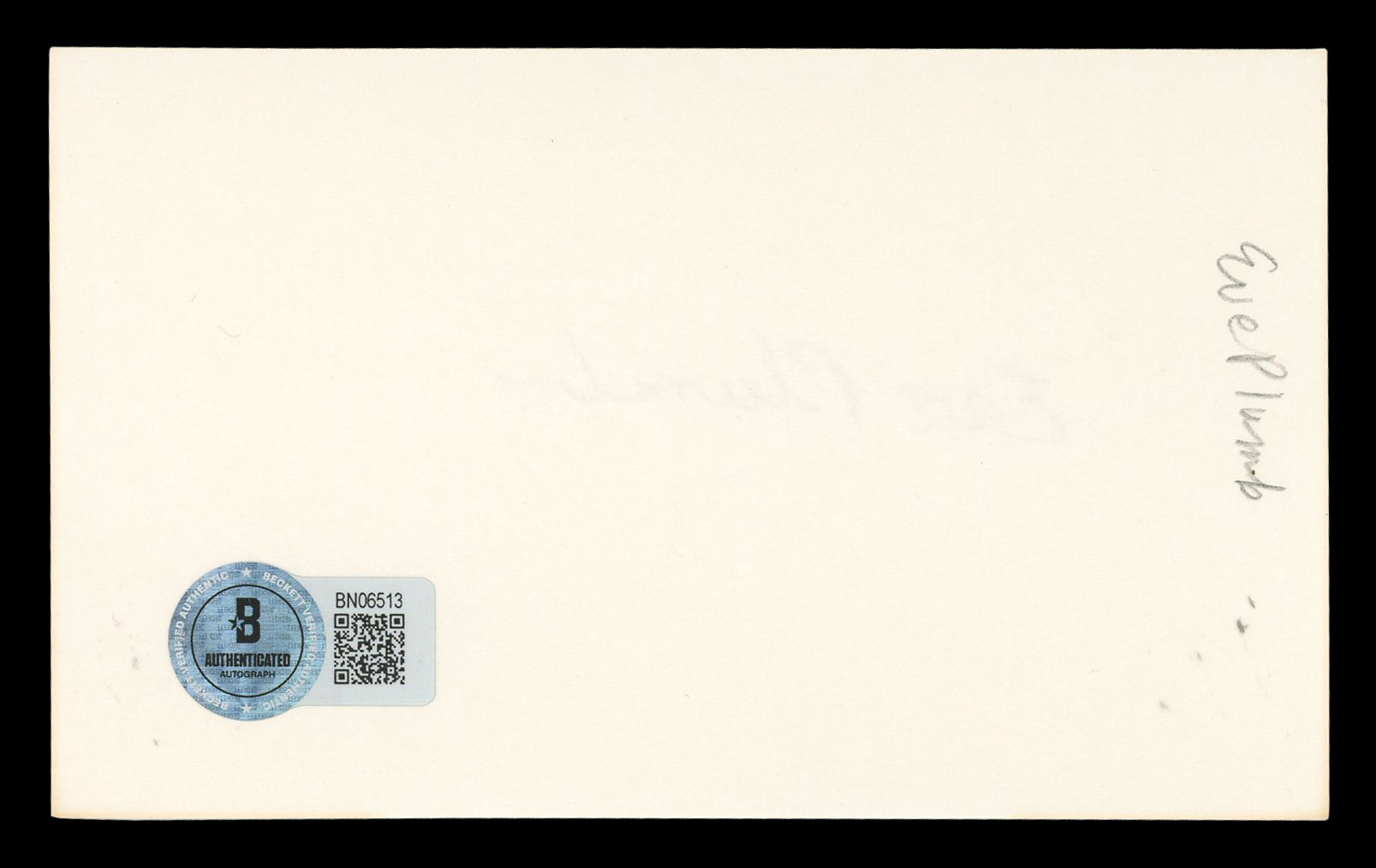 Eve Plumb The Brady Bunch Authentic Signed 3x5 Index Card BAS #BN06513